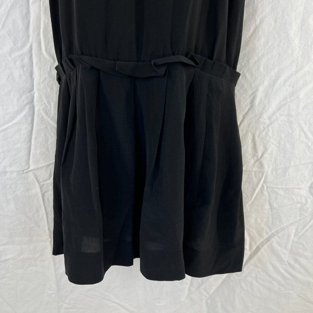 Maje Black Silk Lace Shoulder Shift Dress $295 - Picture 4 of 14